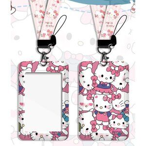 Hello Kitty ID Badge Holder with Neck Lanyard – Cute Card Case for Girls